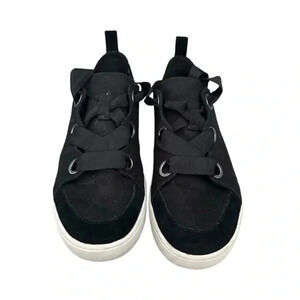 Koolaburra UGG Penley‎ Sneakers Black Ribbon Lace-Up Ortholite Suede Shoes 7.5
